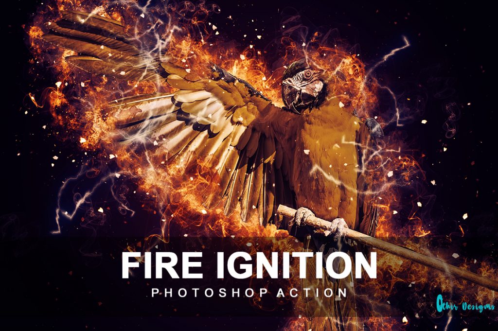 Fire Ignition Photoshop Actions Bundle