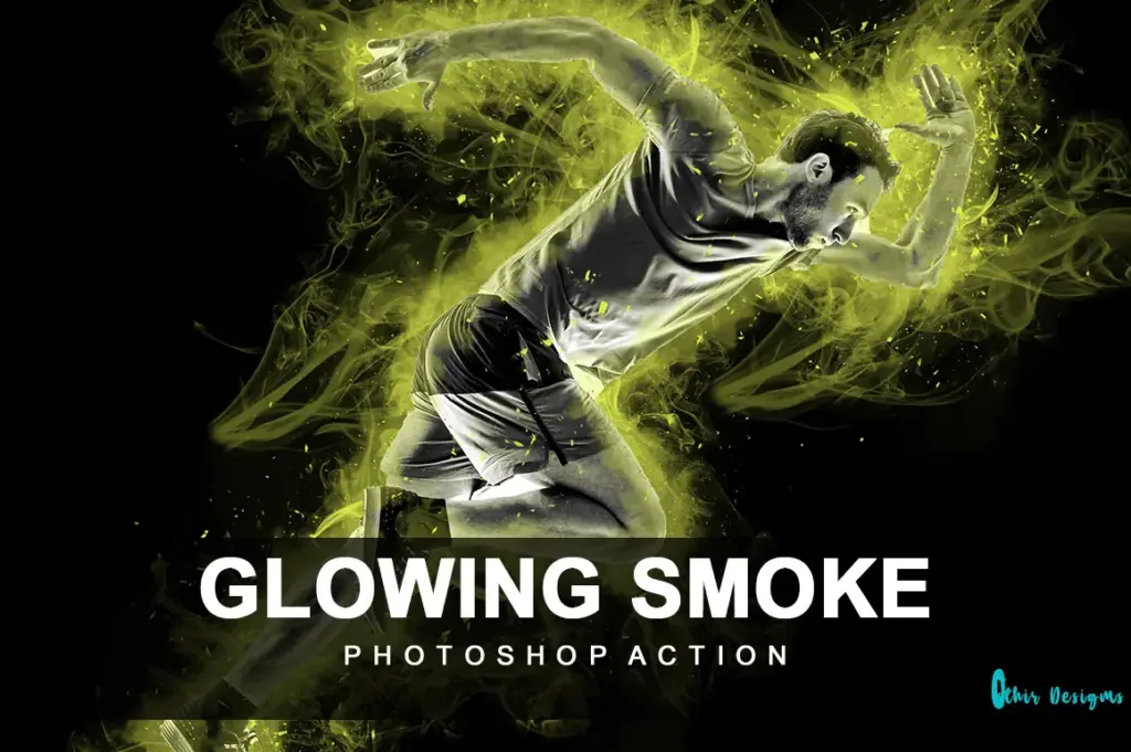 Glowing Smoke Photoshop Actions Bundle