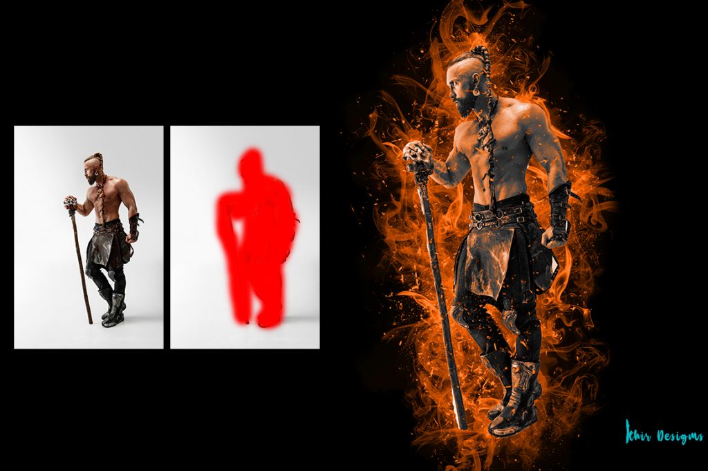 Image showing before and after preview of fire ps action