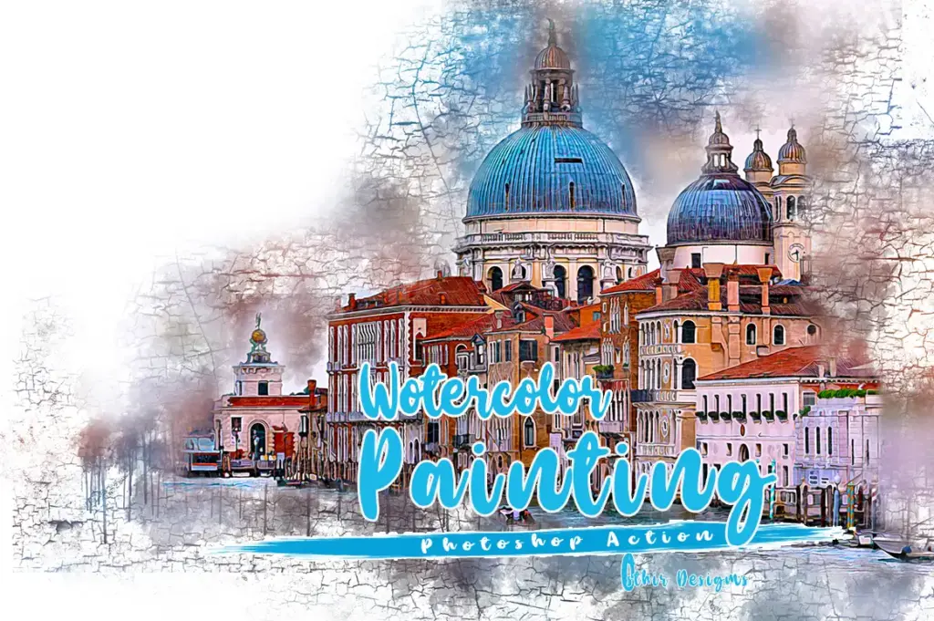 Watercolour Painting Photoshop Actions Bundle