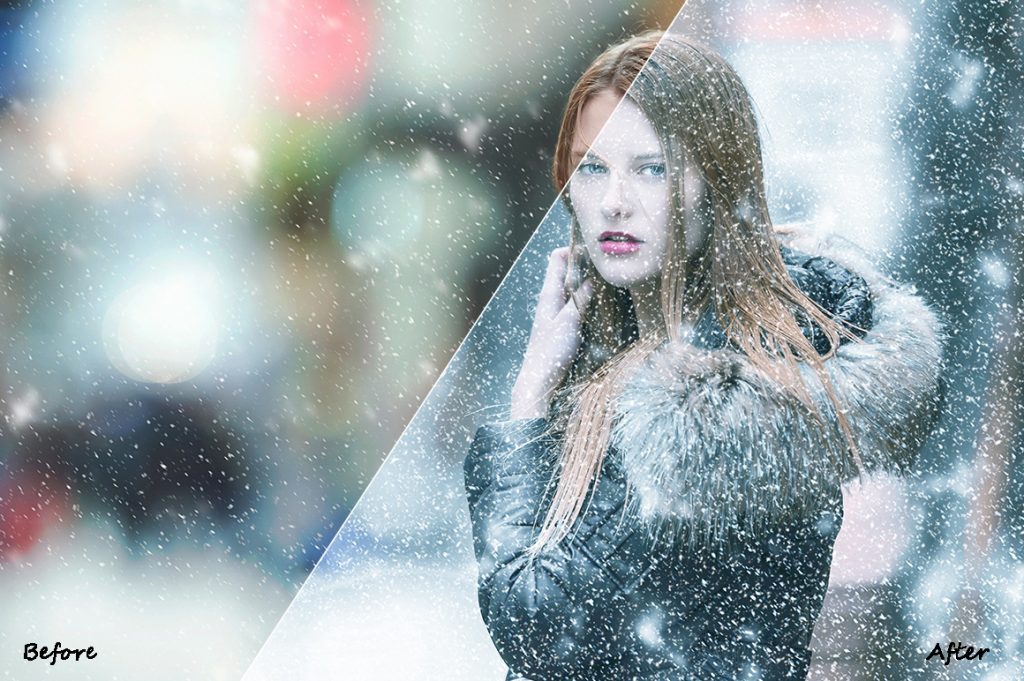 Before After Snowstorm Photoshop Actions Bundle