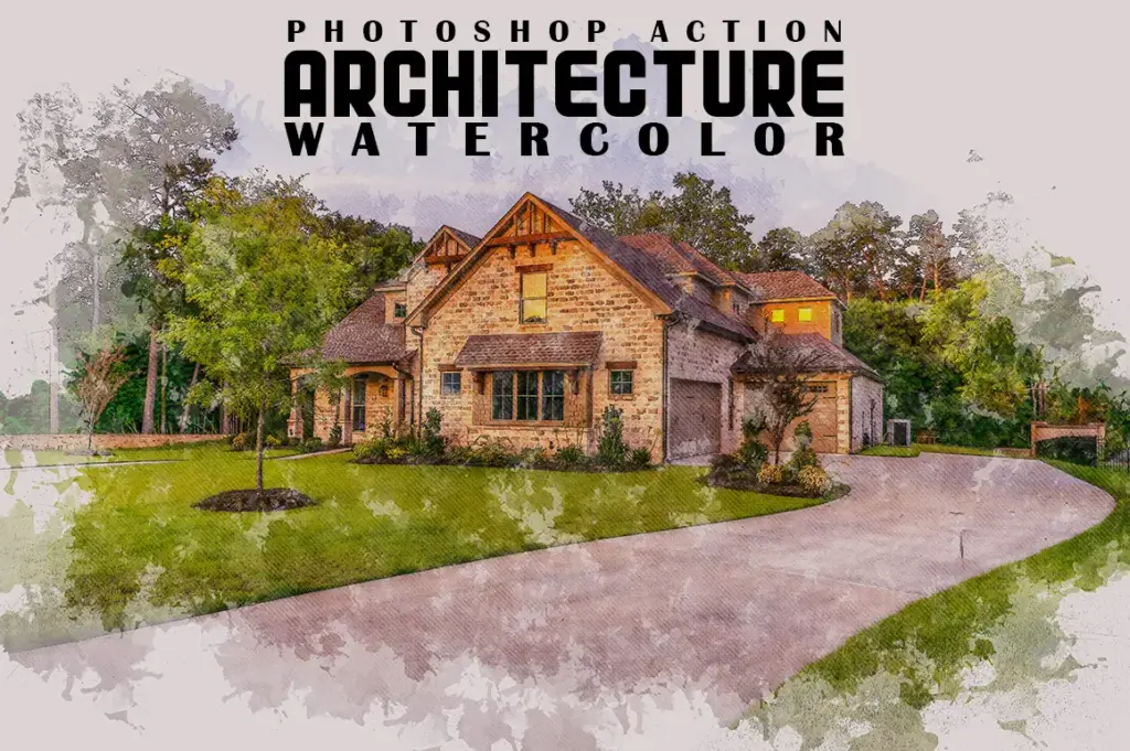 Architecture Watercolour Photoshop Actions Bundle
