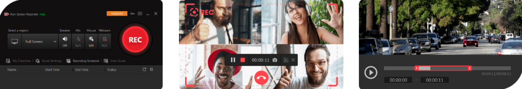 iFun Screen Recorder Pro - screen recorder for windows 11 user interface