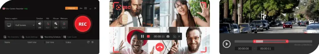 iFun Screen Recorder Pro - screen recorder for windows 11 user interface
