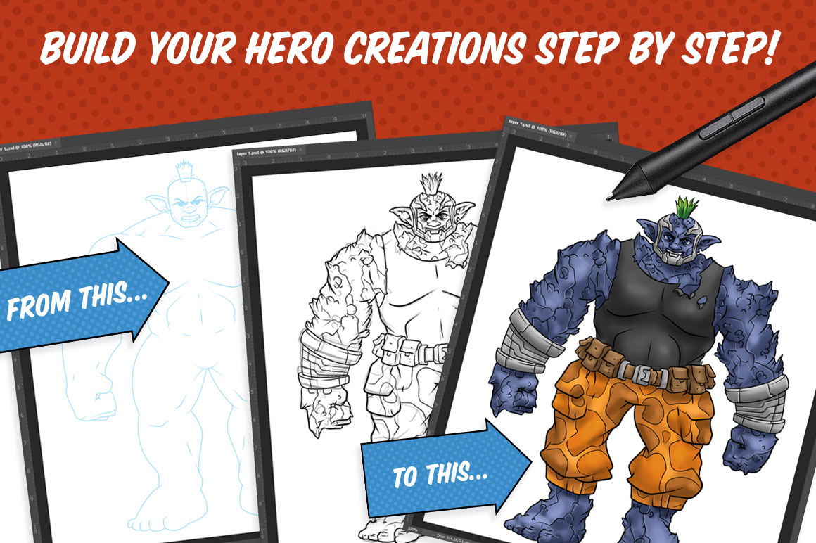 Superhero Drawing in hero design studio - superhero maker