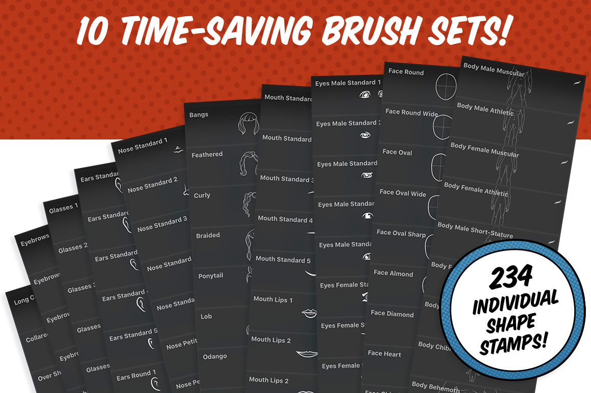 10 time saving brush sets in Hero Design Studio - Superhero generator