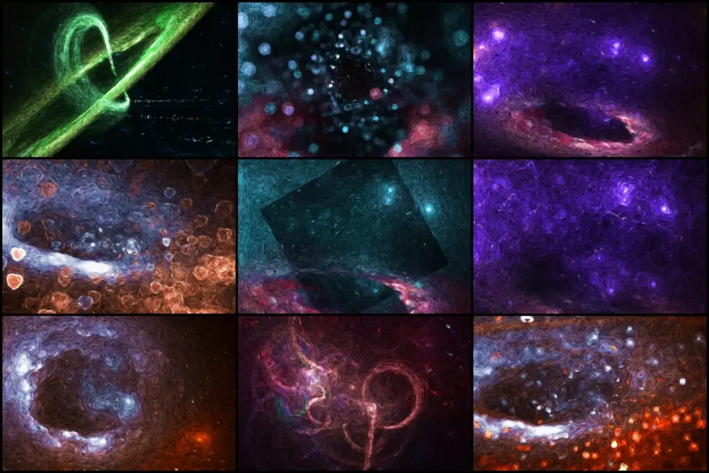 Starfield with galaxies background