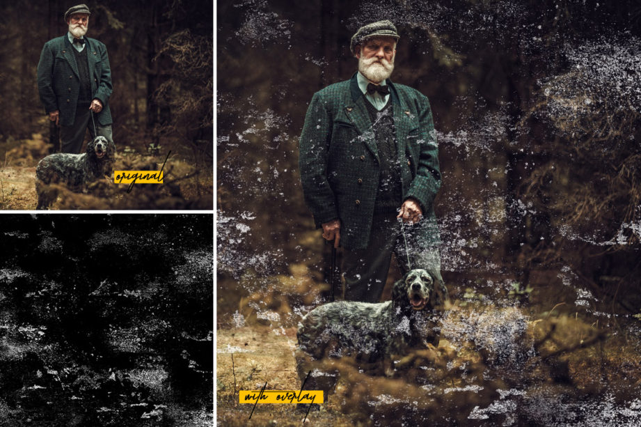 Man's image enhanced with grunge