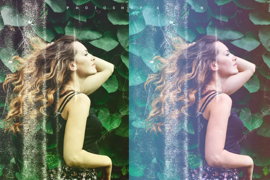 Woman's photo with grunge effect applied