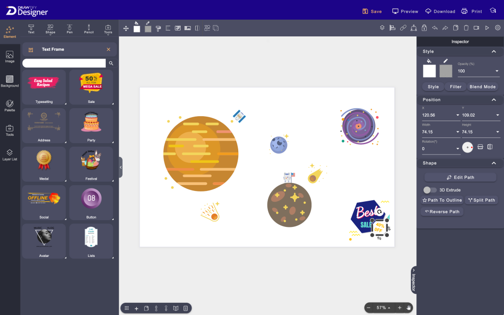 Vast Image Gallery Feature of Drawtify