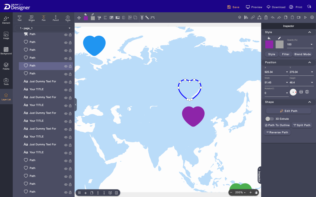 Maps and Locations Feature of Drawtify Infographic Creator