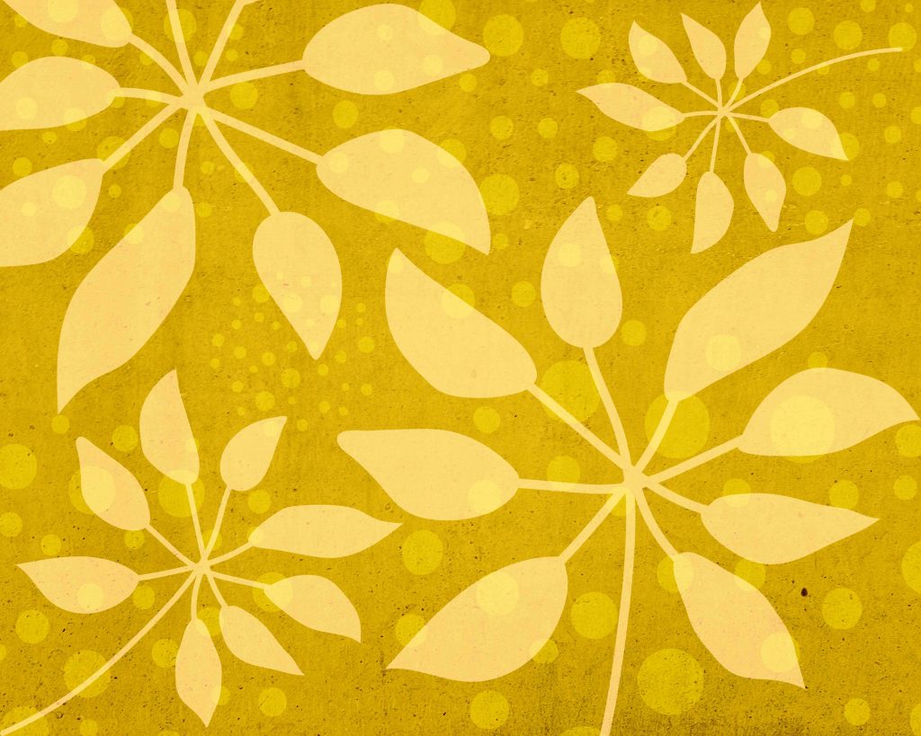 free yellow background with plant patterns and design