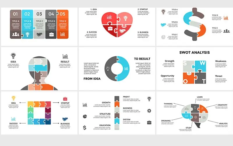 Puzzle presentation template