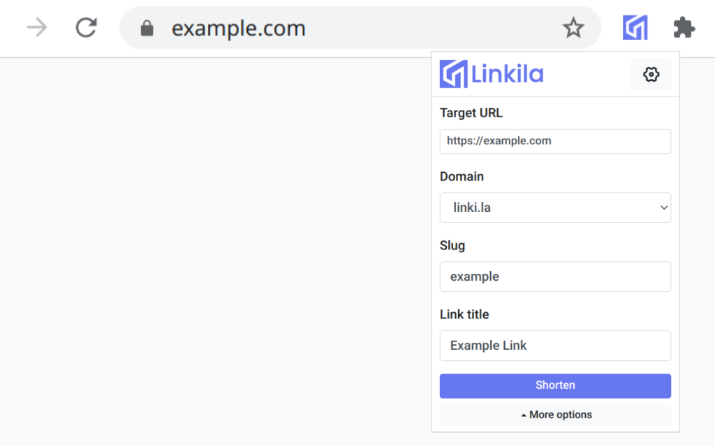 Browser externsion preview of Linkila - Deep Link Generator