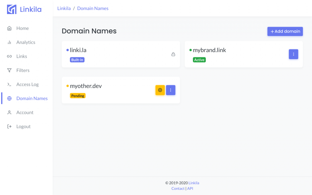 Domain list preview- short url