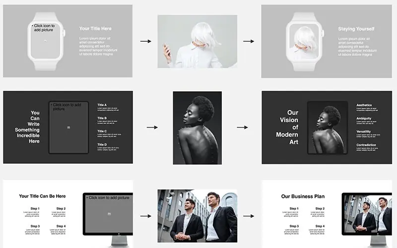 Animated photo slide template
