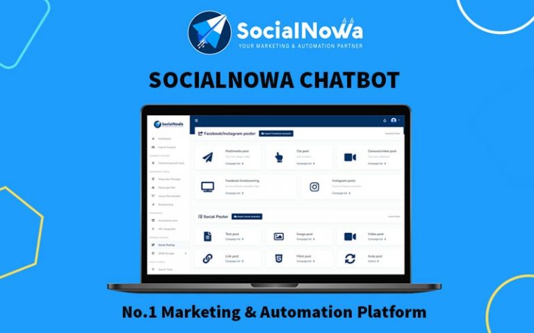 SocialNowa Chatbot – Social Media Marketing Automation | Lifetime Access