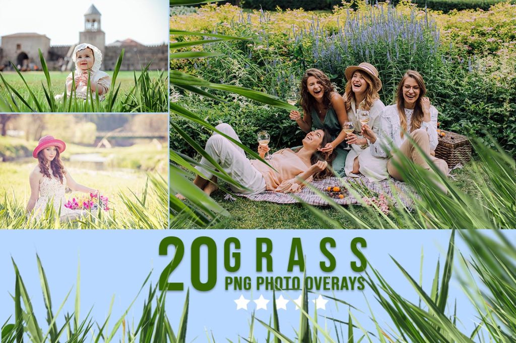 Grass png cute photoshop overlays showcasing a group of girl friends having a picnic