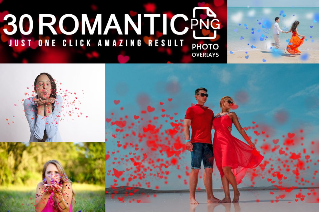 Romantic photoshop overlays