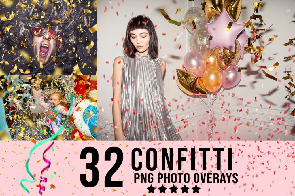 Confetti png photoshop overlays