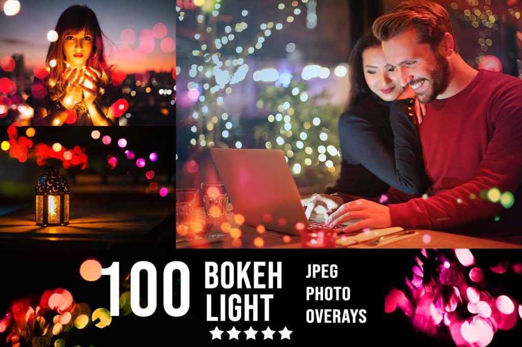 Bokeh light photo overlays