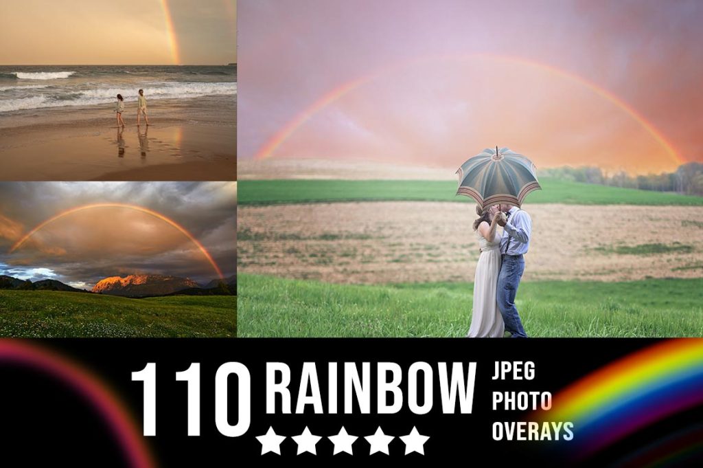 Rainbow effect jpg photo overlays