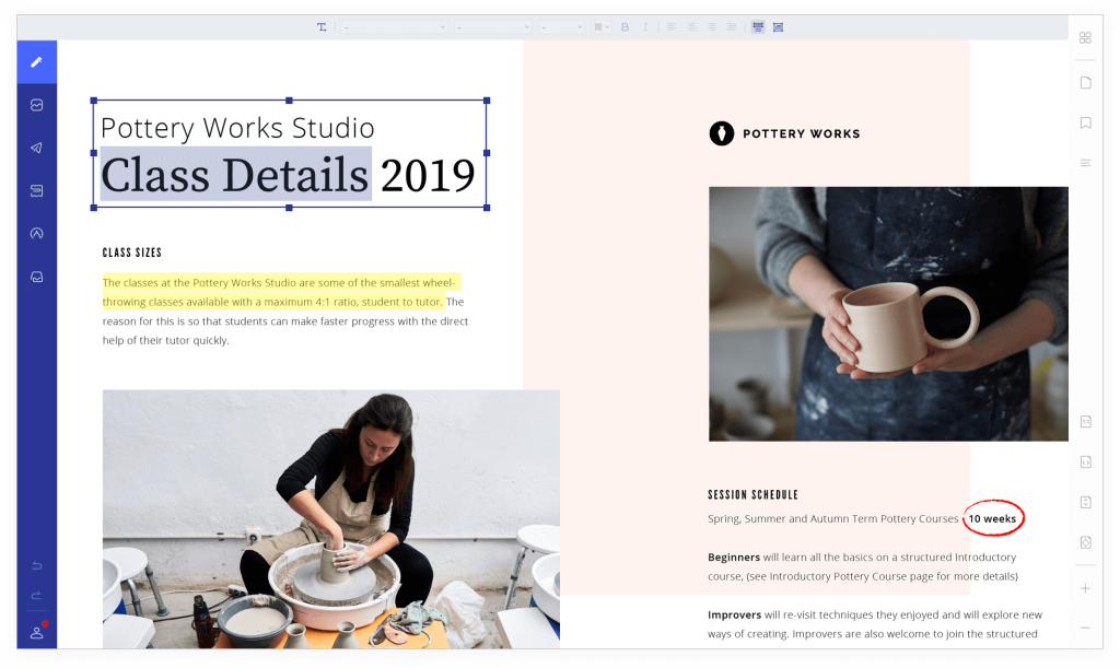 PDF Element editing features