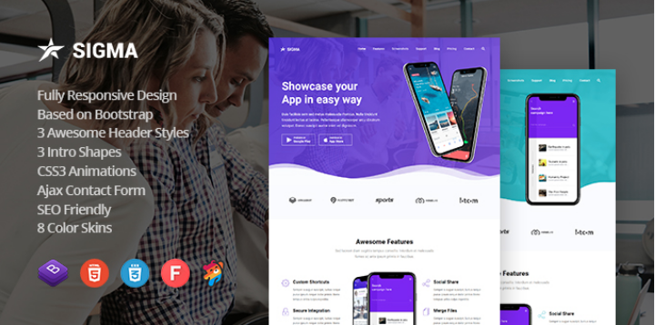 Sigma – App Landing Page Template