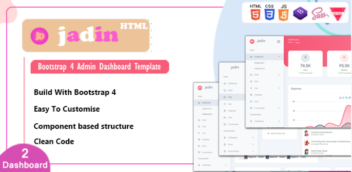 Jadin - Responsive Bootstrap 4 Admin Dashboard Template