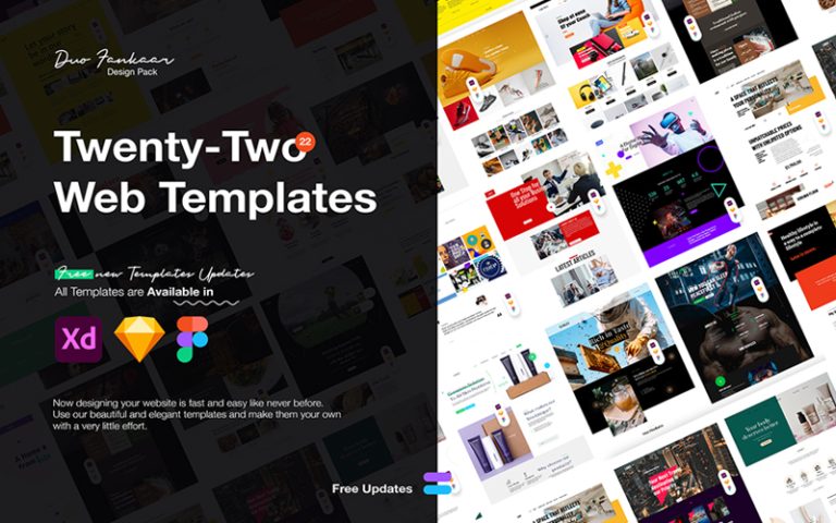 Duo Fankaar Design Pack – XD, Figma, Sketch Web Templates