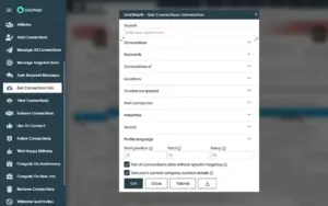 LinkedIn connections information user interface of LinkHelp - LinkedIn Helper