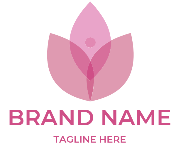 Pink flower logo element