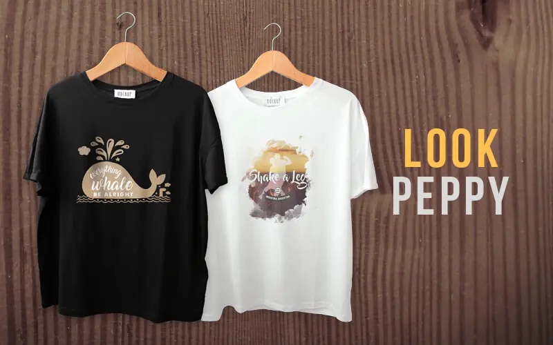 Peppy t-shirt designs in black and white color