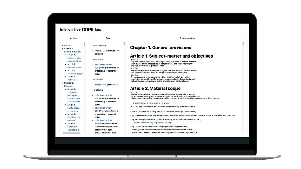 Interactive GDPR law articles