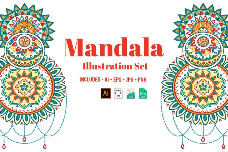 mandala watercolor illustrations
