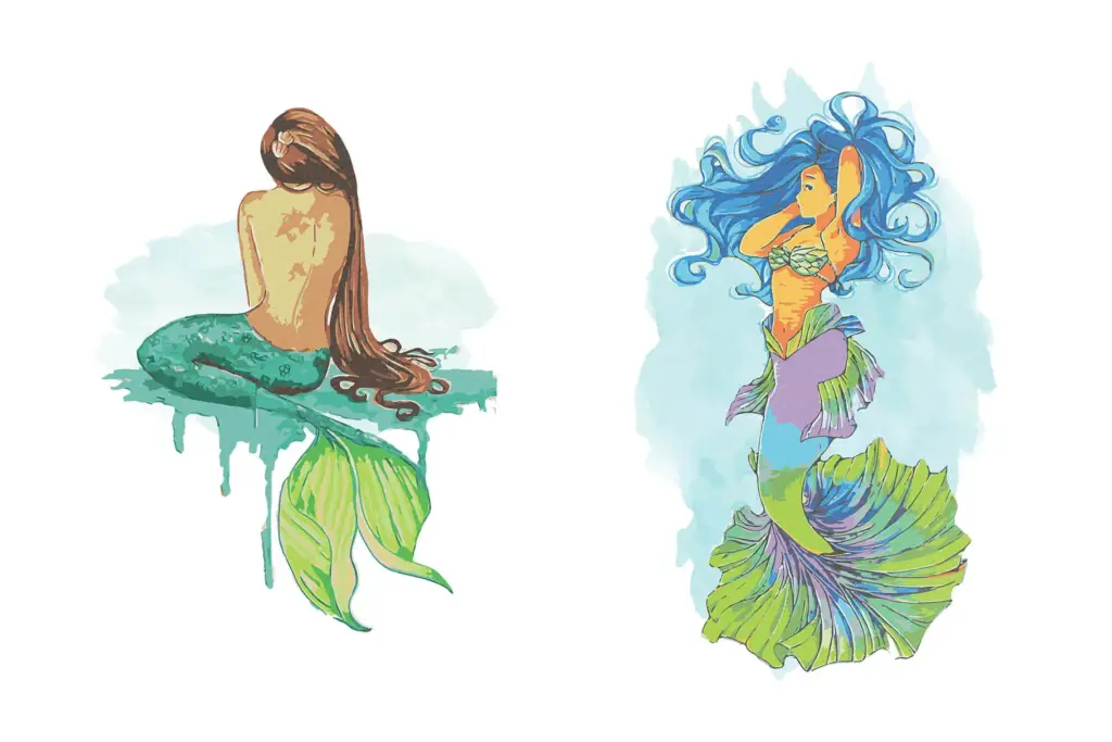 mermaid watercolor illustrations