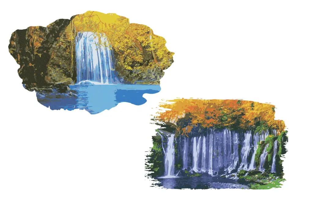 waterfall watercolor illustrations