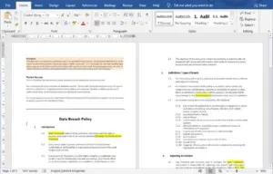 GDPR document data breach policy