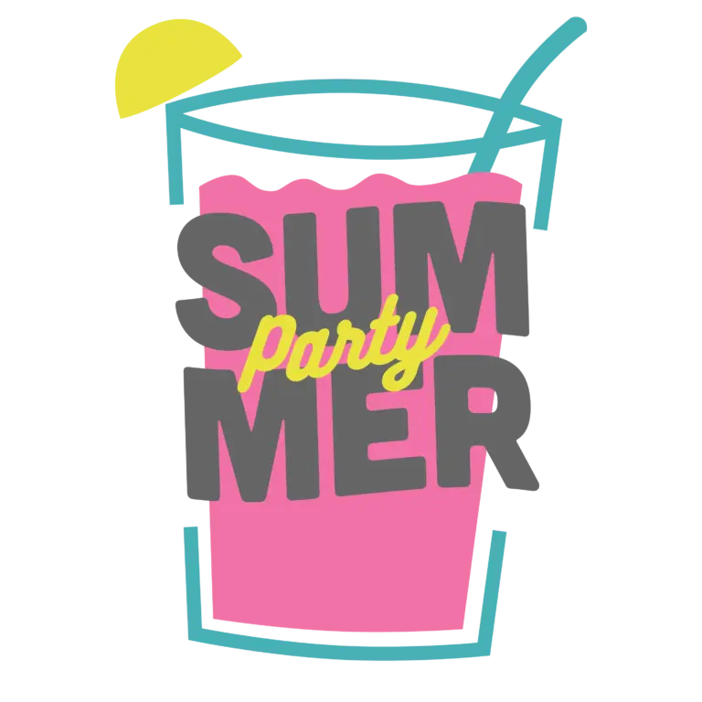 This illustration of a glass full of a summer drink with a straw