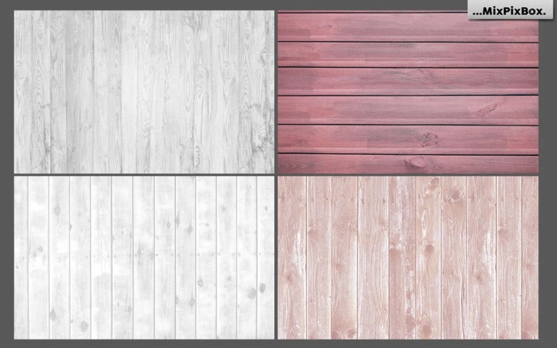 Collage of white, pink and grey wood texture