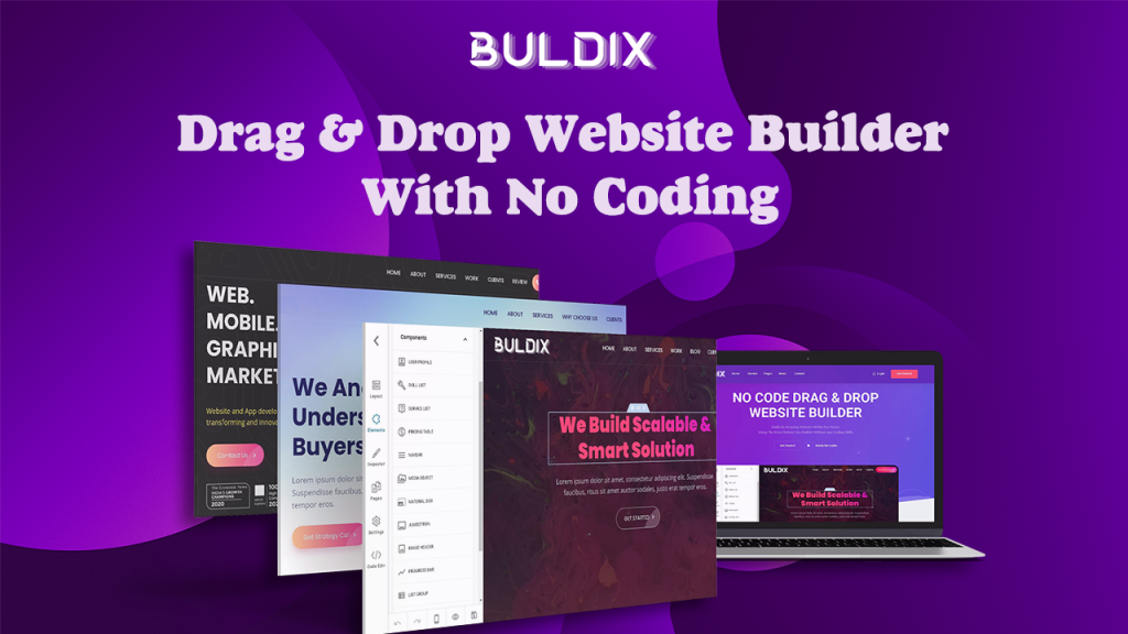 Buildix drag and drop website builder feature imae