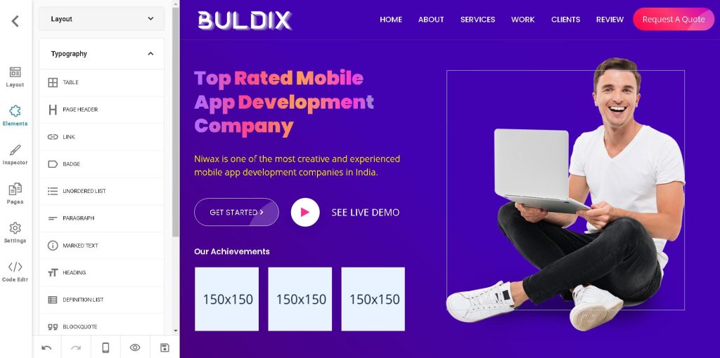 drag and drop website builder