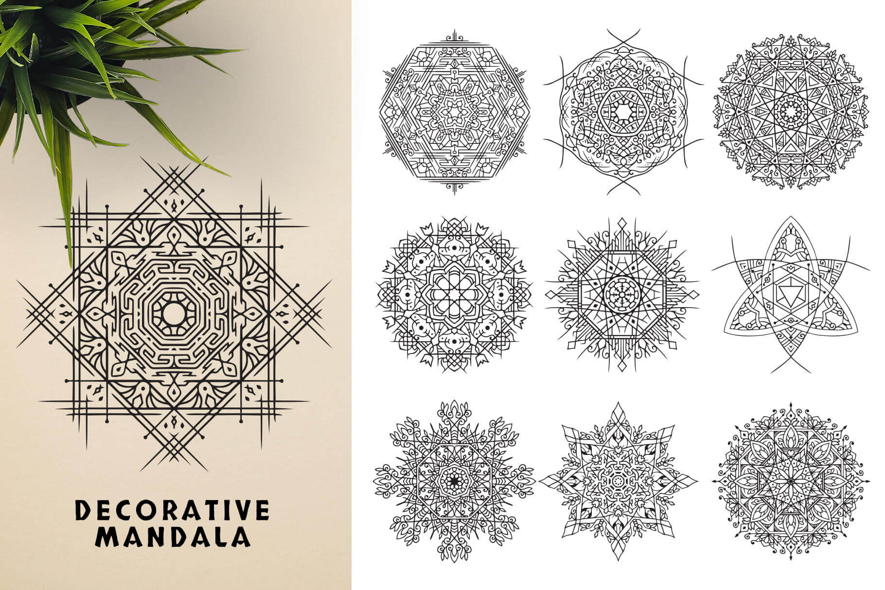 Bundle Of Mandala Ornaments - Descorative