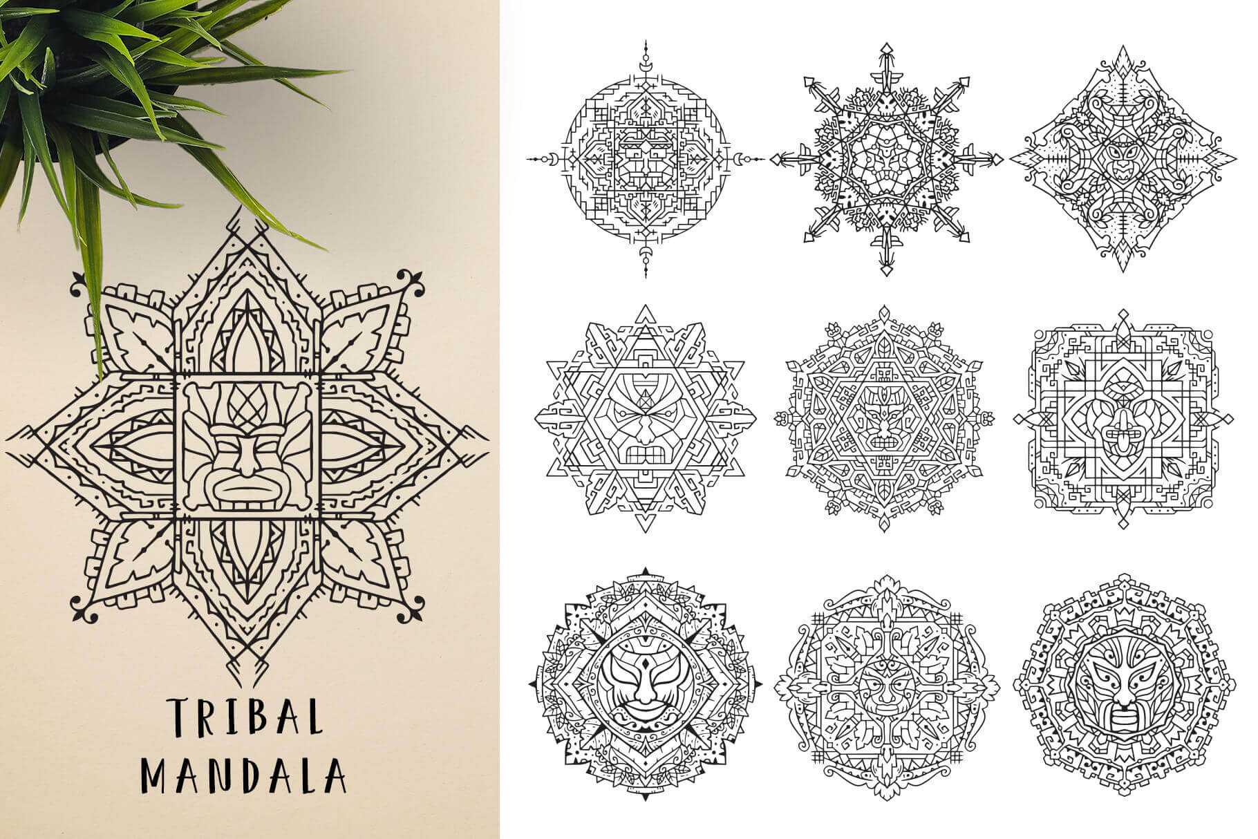 Bundle Of Mandala Ornaments - Tribal 2