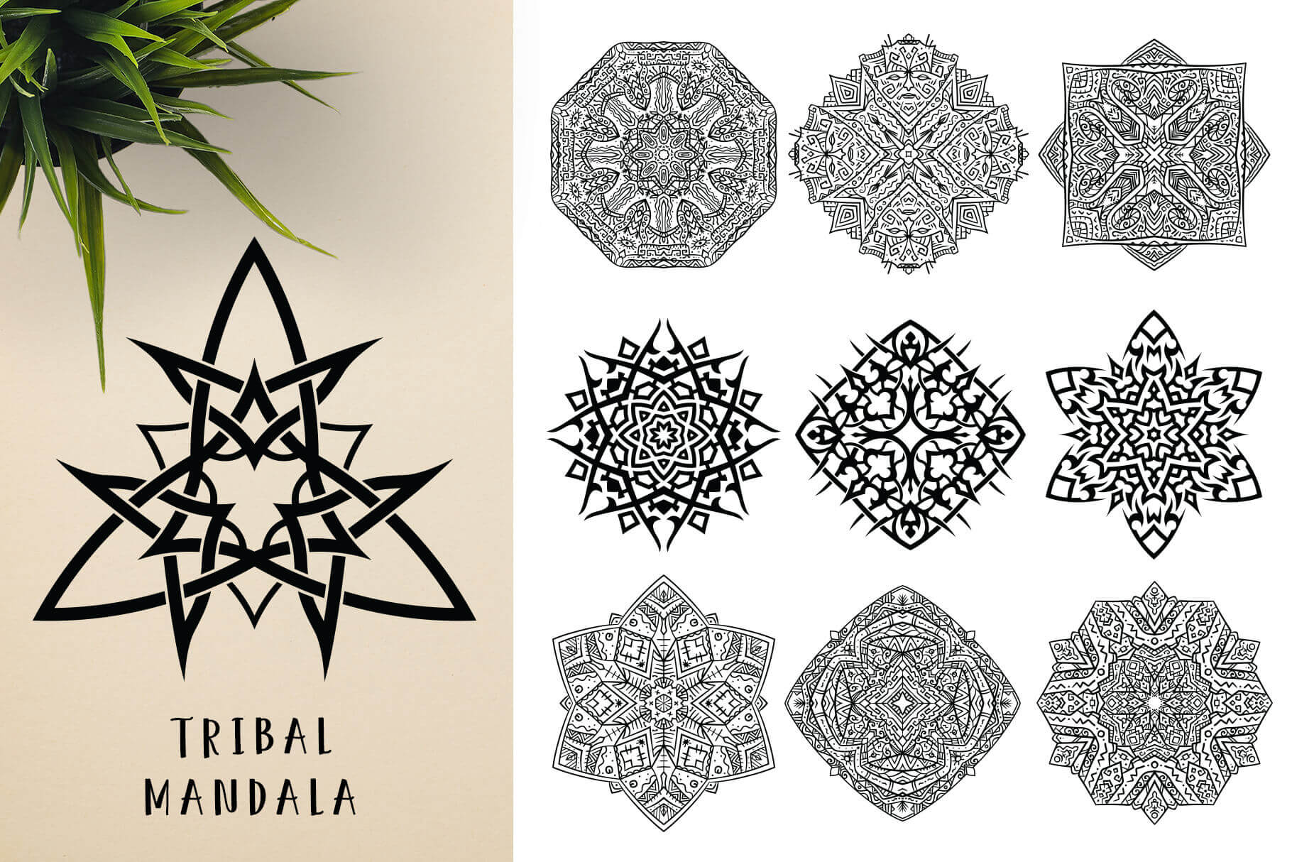 Bundle Of Mandala Ornaments - Tribal 1