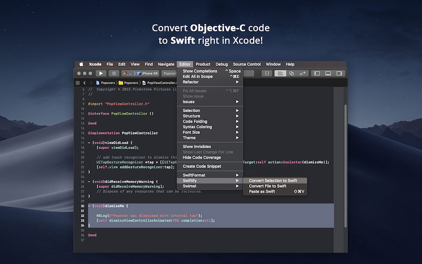 Swiftify Objective-C to Swift Converter in Xcode