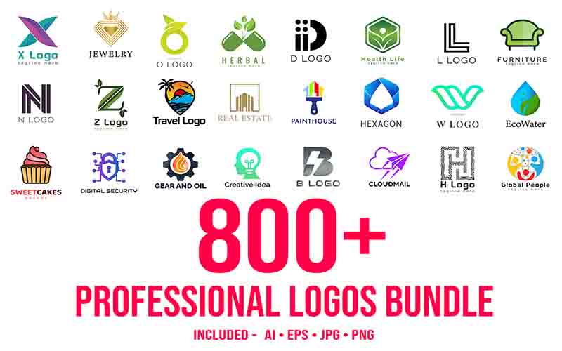 800+ professional logos bundle