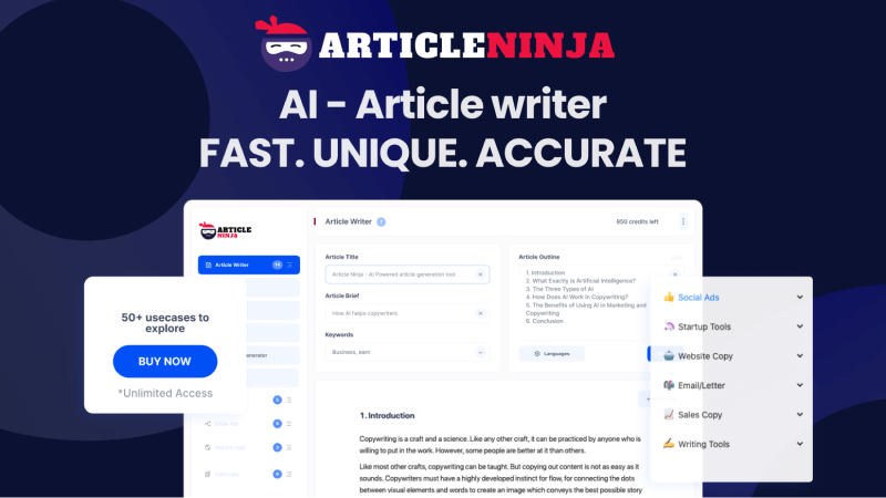 Deal Fuel Deal for Article Ninja &#8211; The Ultimate Article Writer | Lifetime Access