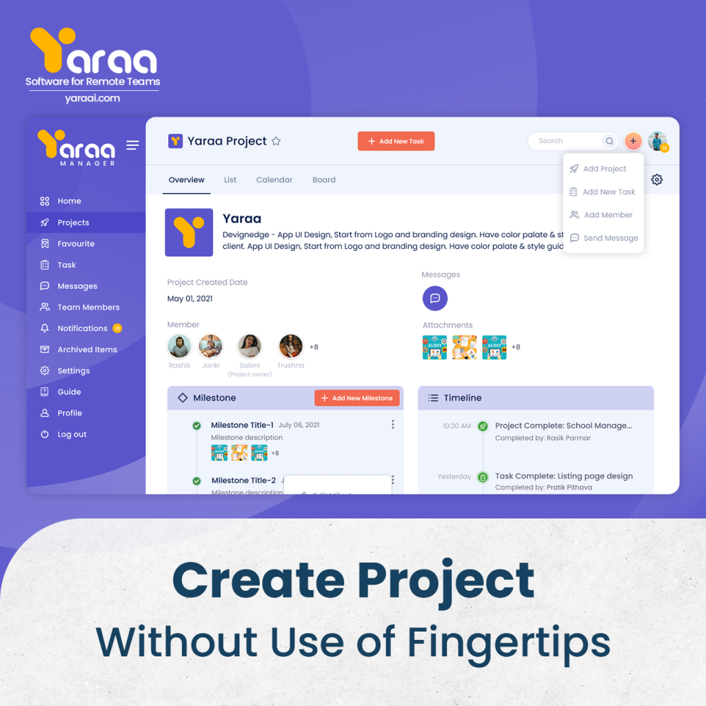 Yaraa ai Dashboard preview