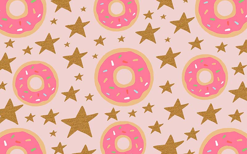 Doughnuts and stars background image